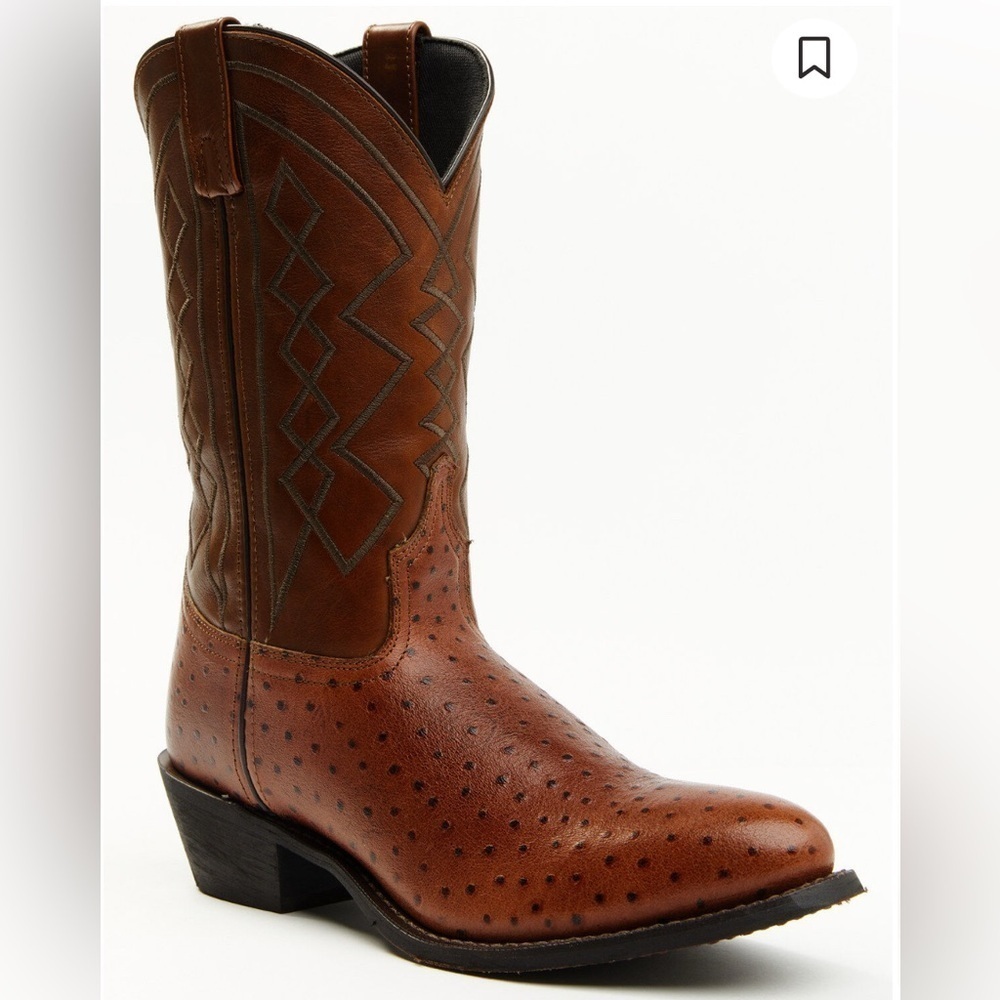 *NEW* LAREDO Men’s 9 OSTRICH PRINT WESTERN Cowboy BOOTS Brown 68512 12” Shaft